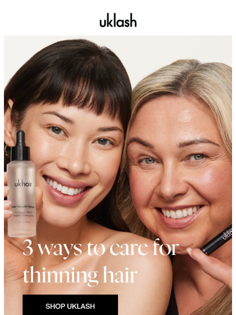 uklash newsletter: Let's talk thinning hair! + 3 top tips 💫