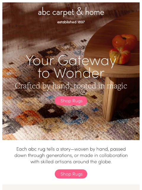 abchome newsletter: A World of Rare Rugs