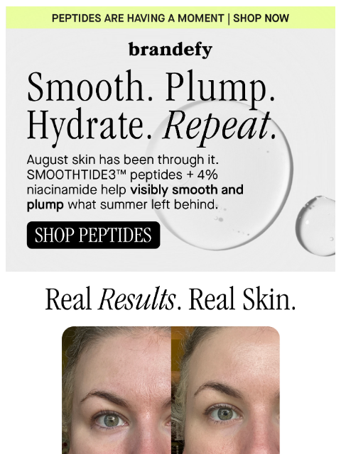 brandefyskin newsletter: Don't skip peptides this August