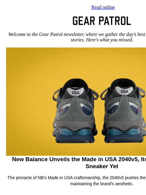 gearpatrol newsletter: New Balance's New USA-Made Sneaker Is Its Most Adv...