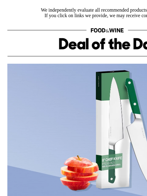 foodandwine newsletter: Grab This Editor-Loved Misen Knife at Its Prime Da...