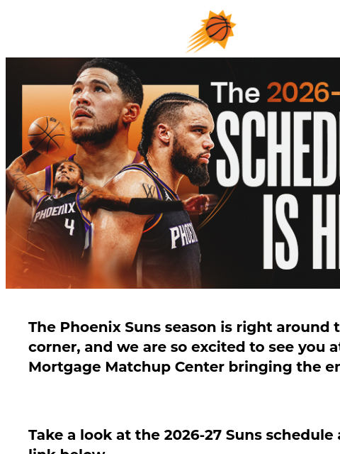 suns newsletter: The 2026-27 Suns Schedule is Here!