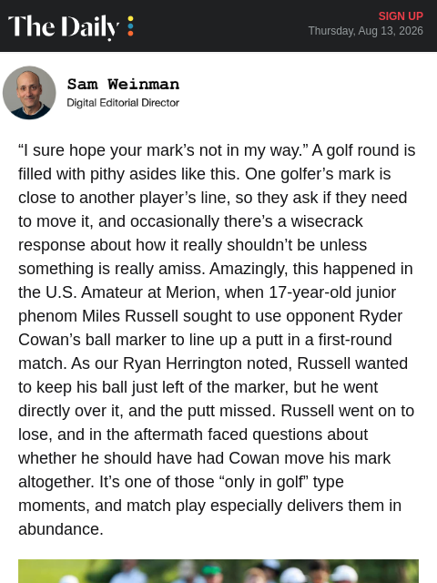 golfdigest newsletter: Do you need me to move my mark?