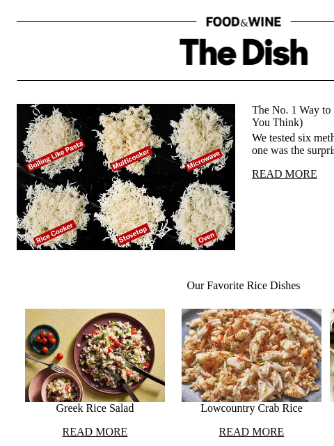 foodandwine newsletter: The No. 1 Way to Cook Rice (It's Easier Than You T...