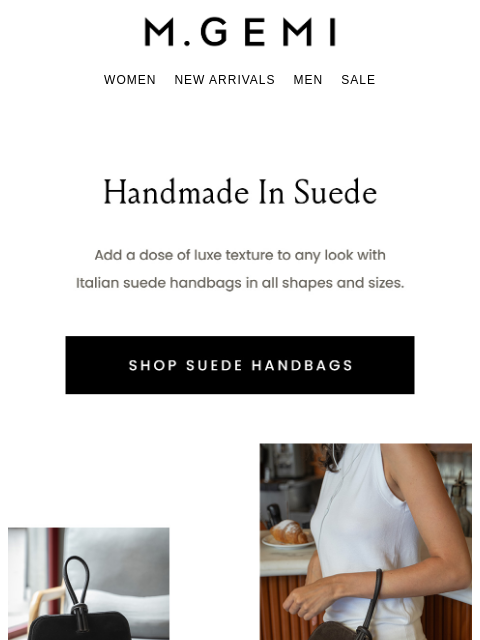 mgemi newsletter: Trending: Suede Handbags