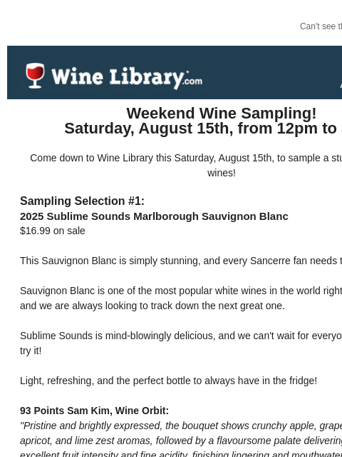 winelibrary newsletter: Sample a 95 point Pinot Noir and a few of our othe...