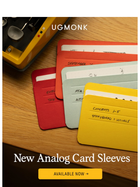 ugmonk newsletter: 🗂️ New Analog Card Sleeves