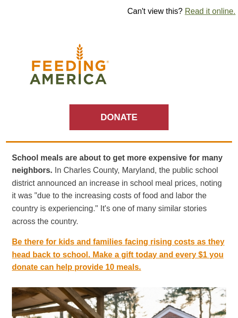 feedingamerica newsletter: School meal prices are on the rise