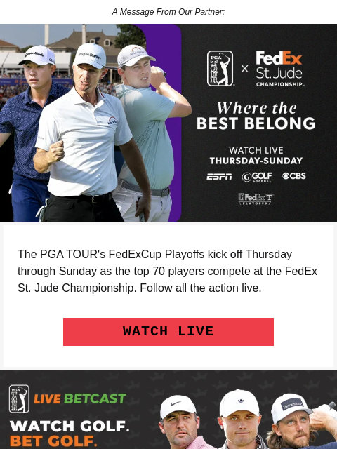 golfdigest newsletter: THE TOP 70 PGA TOUR PLAYERS HAVE MADE IT TO MEMPHI...