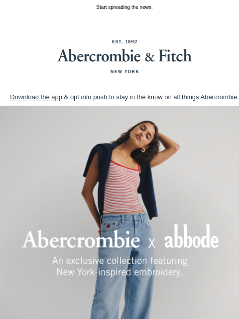 abercrombie newsletter: Two New York icons. One iconic collab.