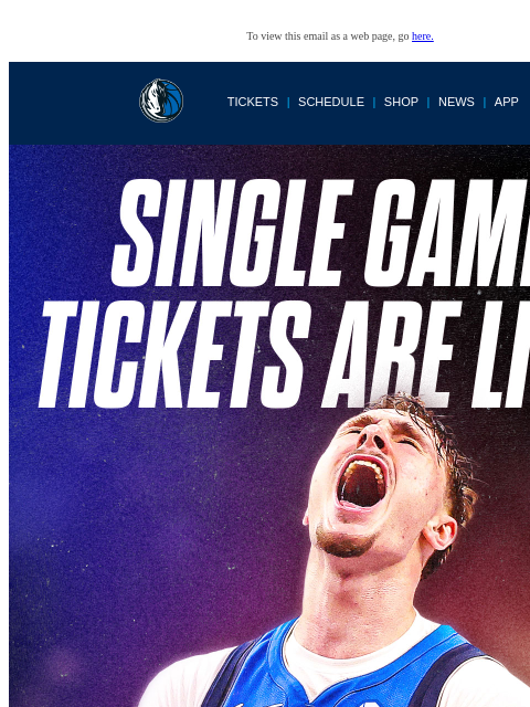 mavsmail newsletter: Chase Cardholders: Your First Access to Single Gam...