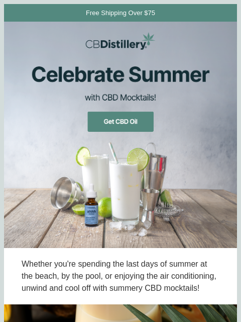 thecbdistillery newsletter: Celebrate summer with tasty CBD mocktails!
