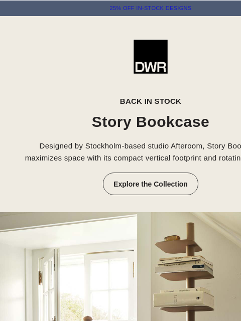 dwr newsletter: Back in stock: Story Bookcase