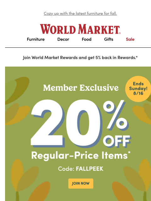 emailworldmarket newsletter: 💙 Get everything you love at 20% off!