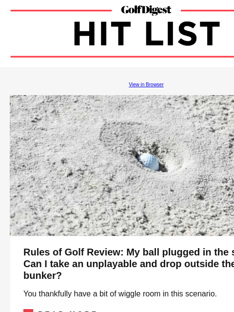 Surprising US Amateur medalist gives all-time blunt answer about what separates him from tourney's bigger names GolfDigest View in Browser Rules Rules of Golf Review: My ball plugged in the sand.