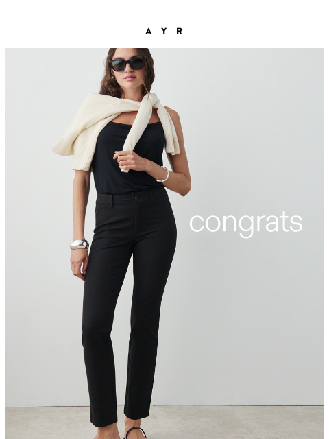 ayr newsletter: the perfect pant