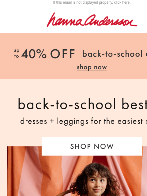 hannaandersson newsletter: Back-To-School Besties 🧡🩷