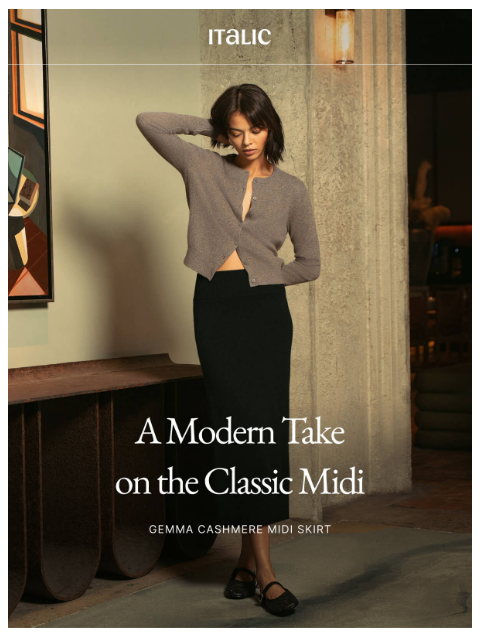 italic newsletter: A Modern Take on the Classic Midi Skirt