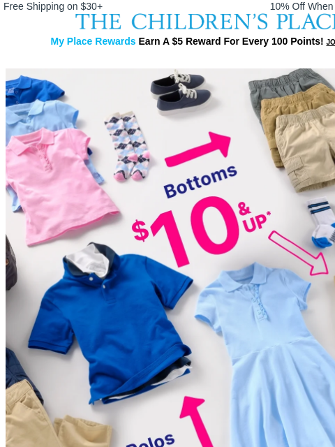 childrensplace newsletter: $7 & Up Uniforms + EXTRA 20% Off—Stock Up Now!