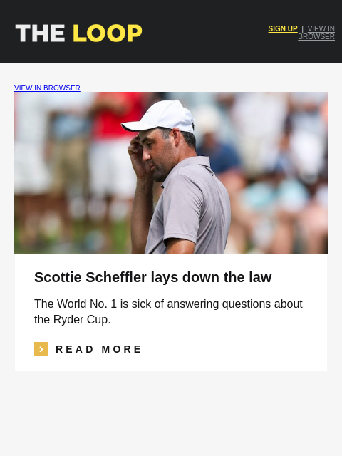golfdigest newsletter: Scottie lays down the law, BMW announces caddies (...