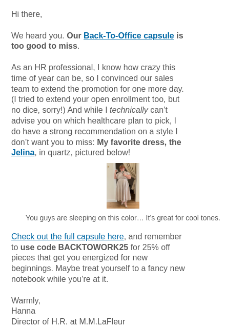 mmlafleur newsletter: EXTENDED: Back-To-Office Benefits