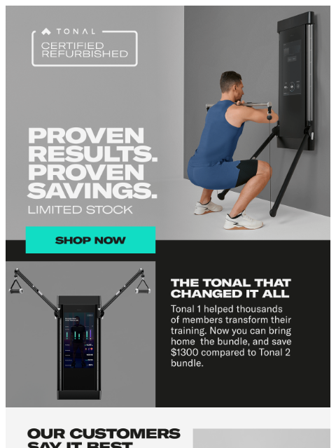 tonal newsletter: “This was the best fitness investment I ever made”