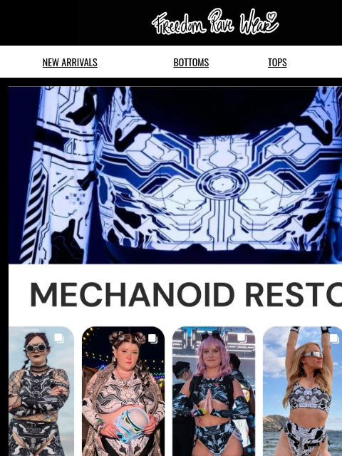 freedomravewear newsletter: Big Mechanoid Restock