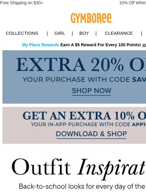 gymboree newsletter: Need outfits for every day of the week? Consider t...