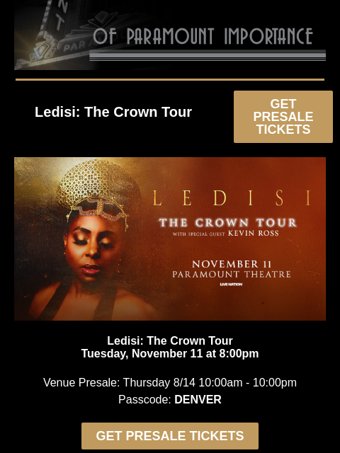kroenkeentertainment newsletter: New Shows Announced! Ledisi | Unsubscribe Podcast ...