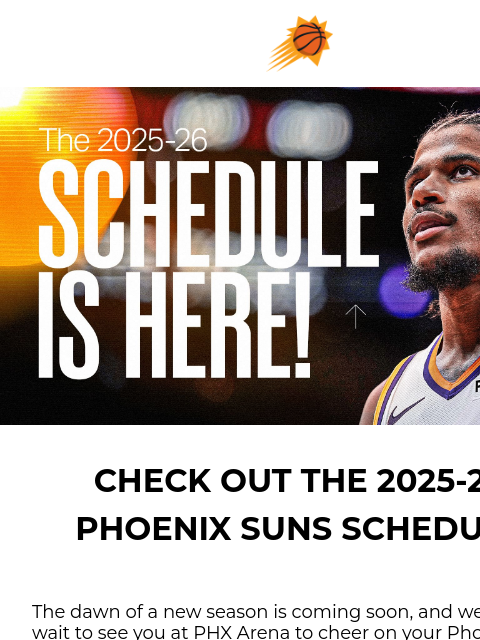 suns newsletter: 🗓️ The 2025-26 Suns Schedule is Here!