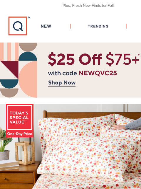qvcemail newsletter: 1,200-Thread-Count Sheet Set (Sweet!) + Get $25 Of...
