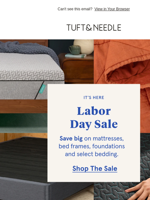 tuftandneedle newsletter: BIG NEWS: The Labor Day Sale is here