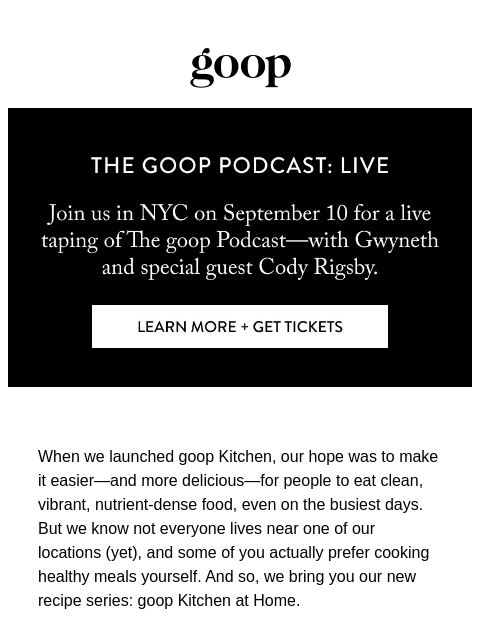goop newsletter: the Thursday newsletter