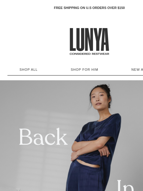 lunya newsletter: BACK IN STOCK