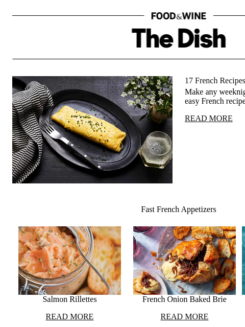 foodandwine newsletter: 17 French Recipes Ready in Under an Hour