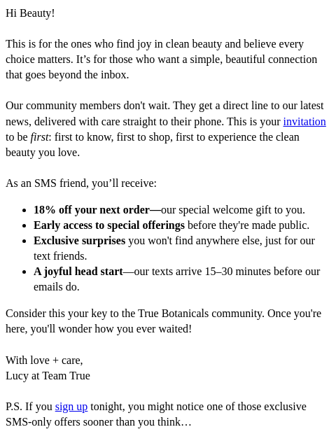 truebotanicals newsletter: We Don’t Tell Just Anyone This...