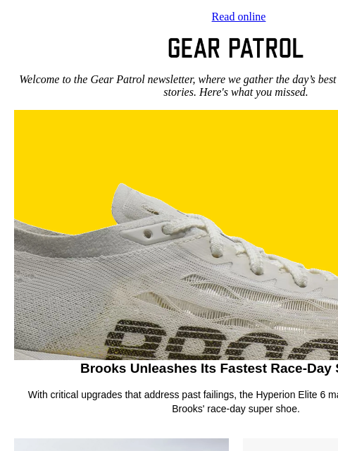 gearpatrol newsletter: Brooks Goes for Gold with Its Refreshed Race-Day S...