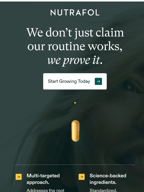 nutrafol newsletter: You’re 3-6 months away from hair growth results. 