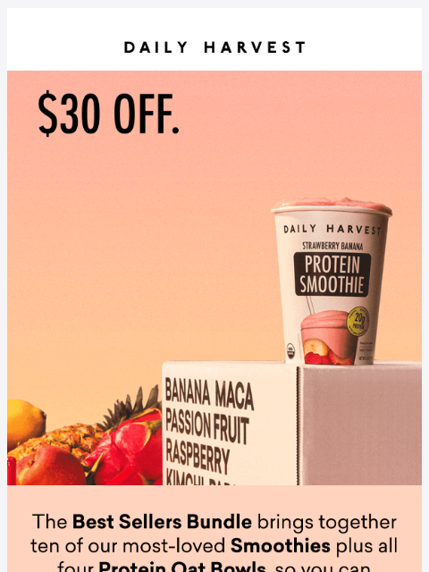 daily-harvest newsletter: 14 favorites. Two more days left to save $30