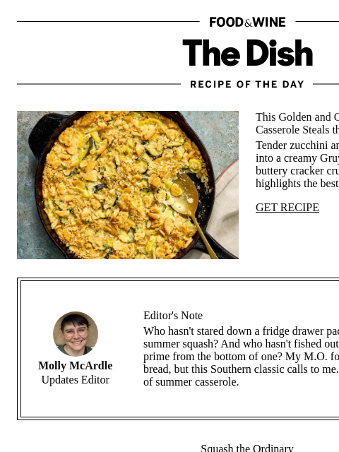 foodandwine newsletter: Summer Squash Casserole