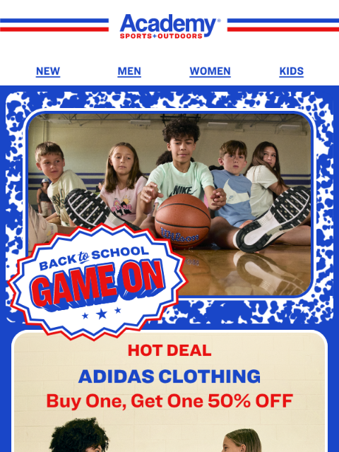 academy newsletter: BOGO 50% Off adidas | Ace School Style