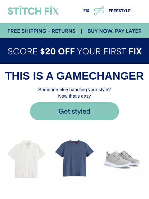 stitchfix newsletter: Stop searching. Start wearing.