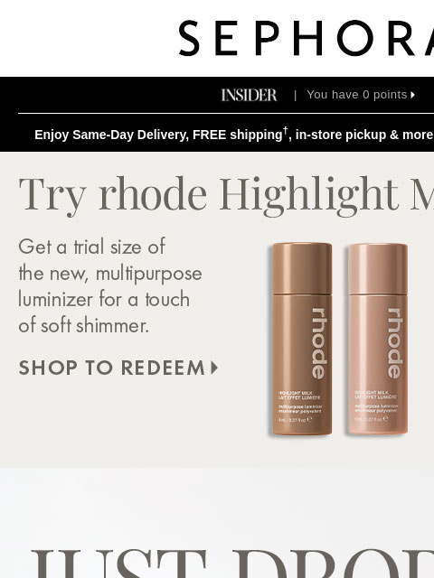 sephora newsletter: rhode’s NEW Spotwear has arrived