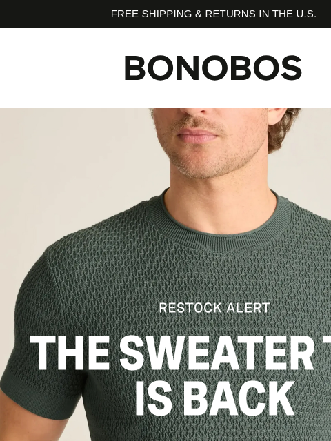 bonobos newsletter: Restock Reminder: The Sweater Tee