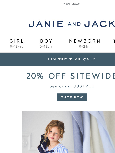 janieandjack newsletter: The best fabric of fall? Poplin.