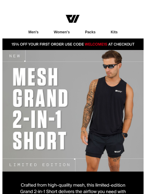 wolaco newsletter: Just Dropped | Mesh Grand 2-In-1 Shorts