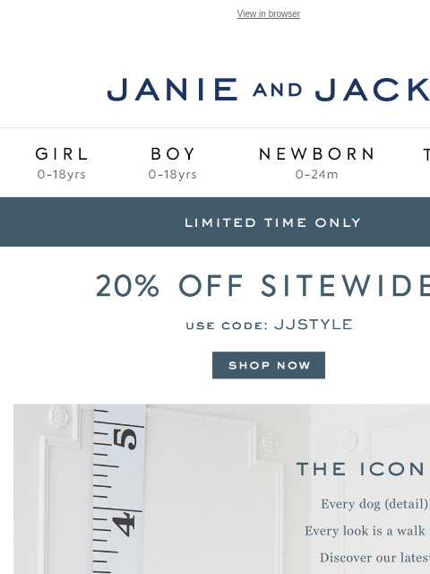 janieandjack newsletter: Just for Janie: 20% off (almost) everything