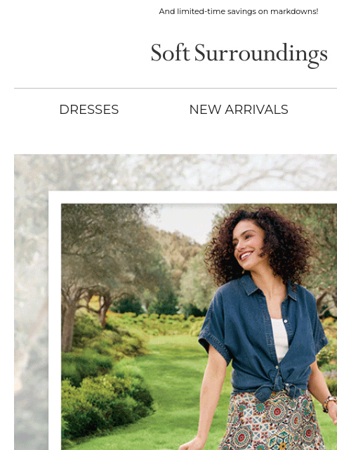 softsurroundings newsletter: Fresh Arrivals for Effortless Style.