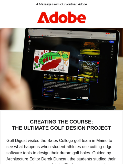 golfdigest newsletter: College golfers use AI to design dream holes