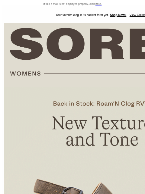 sorel newsletter: New Color. New Texture. Still Roam'N.